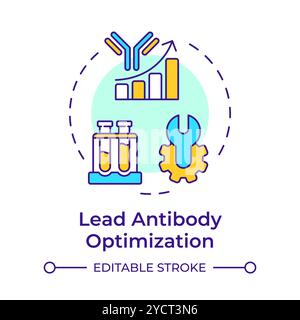Lead antibody optimization multi color concept icon Stock Vector
