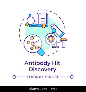 Antibody hit discovery multi color concept icon Stock Vector
