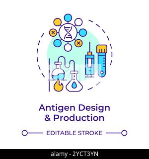 Antigen design and production multi color concept icon Stock Vector