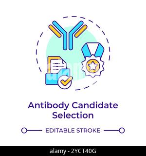 Antibody candidate selection multi color concept icon Stock Vector
