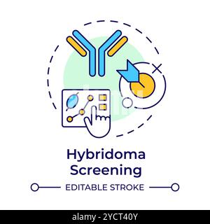 Hybridoma screening multi color concept icon Stock Vector