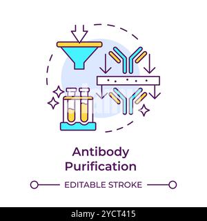 Antibody purification multi color concept icon Stock Vector
