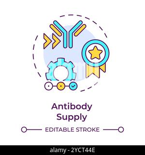 Antibody supply multi color concept icon Stock Vector