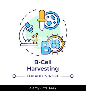 B-cell harvesting multi color concept icon Stock Vector