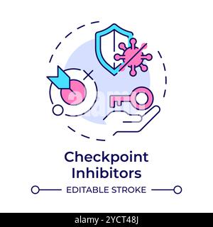 Checkpoint inhibitors multi color concept icon Stock Vector