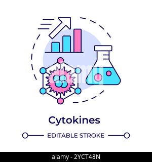 Cytokines multi color concept icon Stock Vector