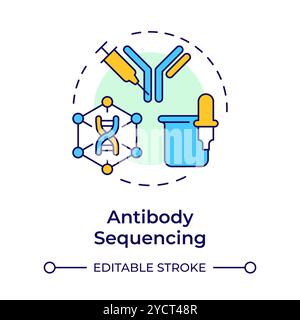 Antibody sequencing multi color concept icon Stock Vector