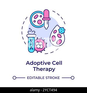 Adoptive cell therapy multi color concept icon Stock Vector