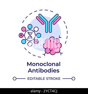 Monoclonal antibodies multi color concept icon Stock Vector