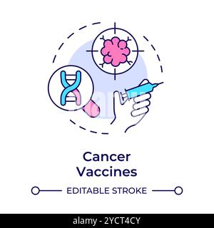 Cancer vaccines multi color concept icon Stock Vector