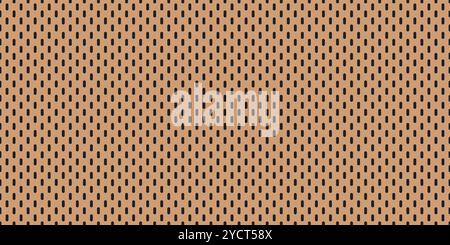 Peg board perforated texture background material with oval holes seamless pattern board vector illustration. Stock Vector