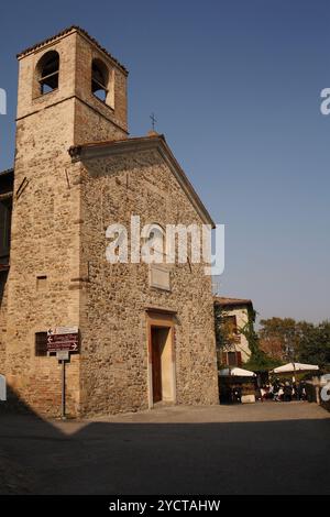 Built between 1448 and 1460 by Pier Maria Rossi (1413-1482), it is one of the most important and best preserved examples in Italy of castle architectu Stock Photo