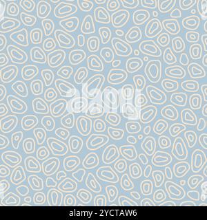 Seamless pattern with an organic, abstract hand-drawn pebbles or irregular stones. Stock Vector