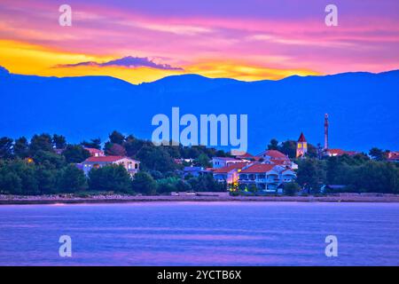 Colorful dawn on Vir island Stock Photo