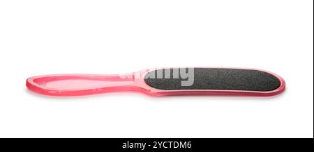 Pink foot file on white background. Pedicure tool Stock Photo