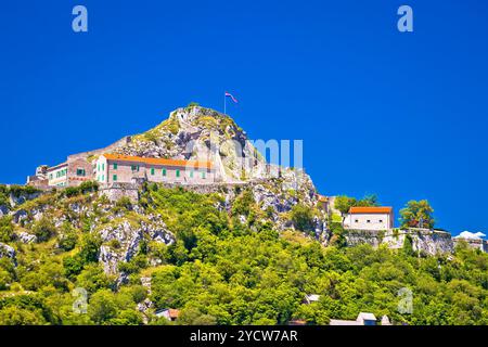 Old town Knin on rock peak Stock Photo