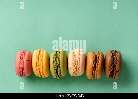 Macarons in line Stock Photo