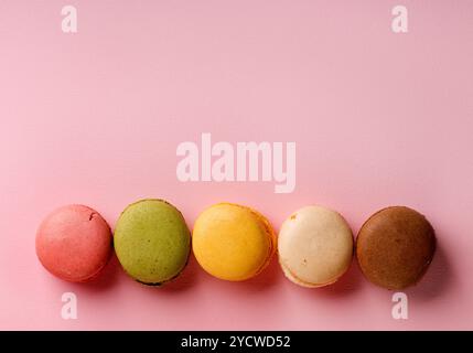 Macarons on pink Stock Photo