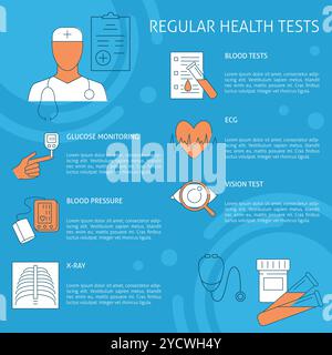 Medical diagnostic tests poster template. Health care and medicine ...