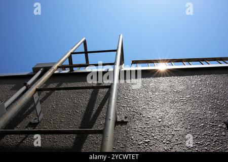 Stairs on rooftop Stock Photo