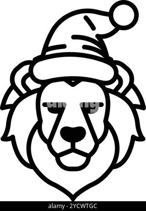 A lion with a hat on his head Stock Vector