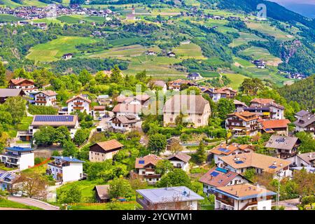 Idyllic alpine village of Gudon architecture and landscape view Stock Photo