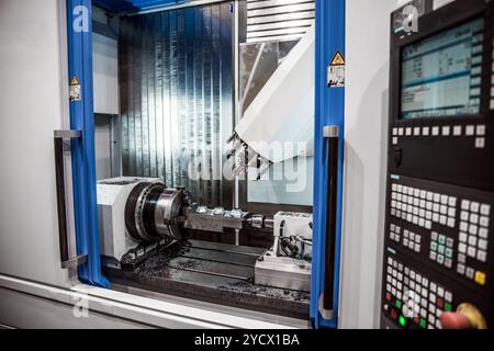 Metalworking CNC milling machine. Stock Photo