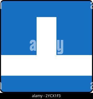 No through road (dead end), Informational signs, Road signs in Austria (German: Straßenverkehrsordnung) Stock Vector