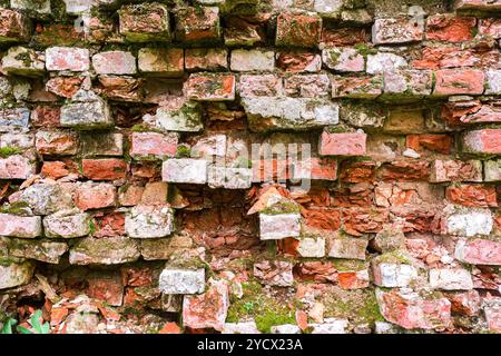 Background texture of an old wall with bricks Stock Photo
