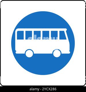 Road reserved for buses, Informational signs, Road signs in Austria (German: Straßenverkehrsordnung) Stock Vector