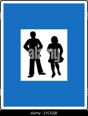 Pedestrian zone, Informational signs, Road signs in Austria (German: Straßenverkehrsordnung) Stock Vector