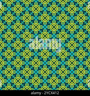 Italian ceramic tile pattern vector. Ethnic folk ornament. Mexican talavera, portuguese azulejo vector Stock Vector