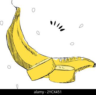 Bananas composition on a white background, vector graphic illustration Stock Vector