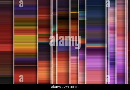 This image features a series of lines, each displaying a unique blend of vibrant colors, creating a dynamic and abstract visual theme The lines vary i Stock Photo