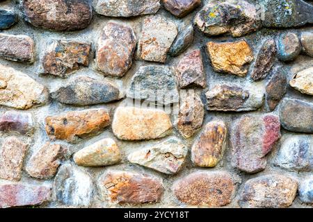 Weathered grunge rough stone wall as background texture Stock Photo