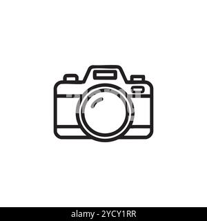 Black camera icon design art Stock Vector