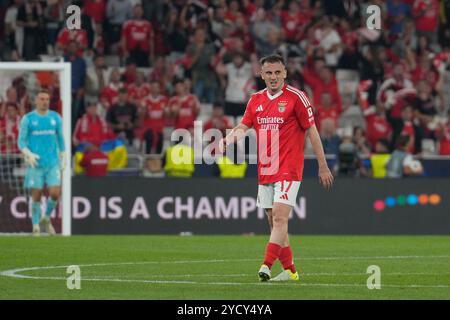 Kerem Aktuerkoglu of SL Benfica in action during the UEFA Champions