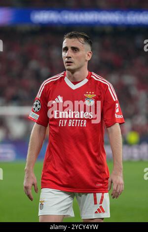 Kerem Aktuerkoglu of SL Benfica in action during the UEFA Champions