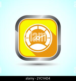 Speedometer Icon design illustration,  Speed indicator sign symbol,  Button design Stock Vector