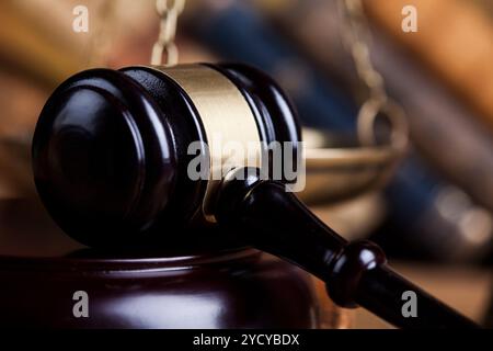 Court gavel,Law theme, mallet of judge Stock Photo