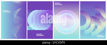 Abstract vector covers set in purple and blue colors usefull as background for decoration presentation, brochure, catalog, poster, book, magazine. Cop Stock Vector