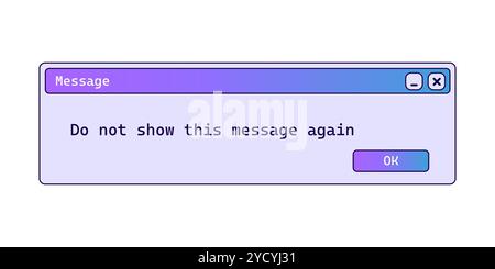 Old error message with gradient in purple color. Stock Vector