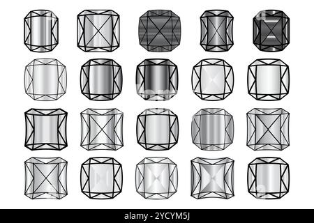 Gray Gemstone Diamond Collection Stock Vector