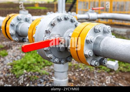Pipeline with control valve Stock Photo