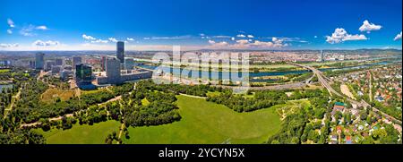 Vienna skyline and cityscape aerial panoramic view Stock Photo