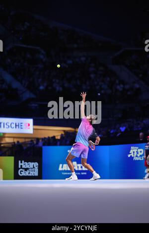 Vienna, Vienna, Austria. 24th Oct, 2024. Flavio Cobolli of Italy, serve during the Erste Bank Open - ATP500, Mens Tennis (Credit Image: © Mathias Schulz/ZUMA Press Wire) EDITORIAL USAGE ONLY! Not for Commercial USAGE! Stock Photo