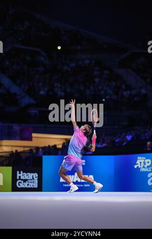 Vienna, Vienna, Austria. 24th Oct, 2024. Flavio Cobolli of Italy, serve during the Erste Bank Open - ATP500, Mens Tennis (Credit Image: © Mathias Schulz/ZUMA Press Wire) EDITORIAL USAGE ONLY! Not for Commercial USAGE! Stock Photo