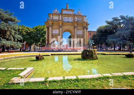 Piazza della Liberta square and Triumphal Arch of the Lorraine in Florence Stock Photo