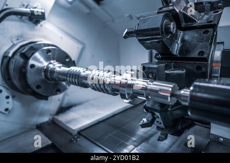 Metalworking CNC milling machine. Cutting metal modern processing technology. Stock Photo