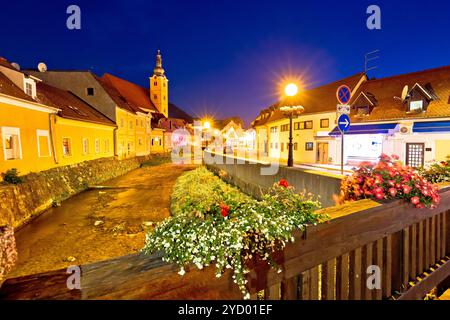 Samobor creek and old streets evening view Stock Photo